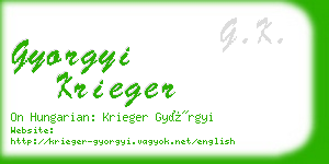 gyorgyi krieger business card